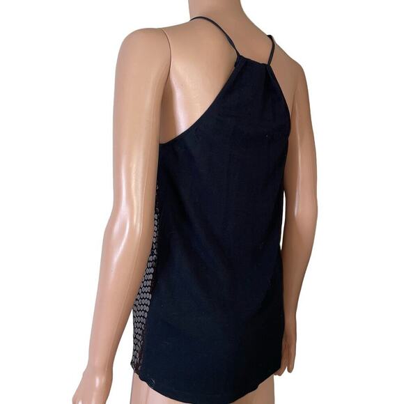 GUESS Sequin Mixed Cami size SM Metallic halter style shiny disco top shirt - Picture 4 of 11